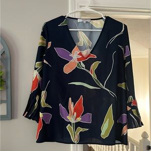 Crosby by Mollie Burch navy floral blouse medium